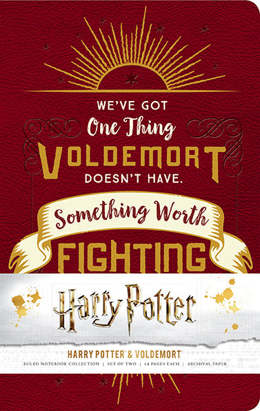Set of two Harry Potter softcover character notebooks from Insight Editions, featuring magical designs and iconic wizarding themes.