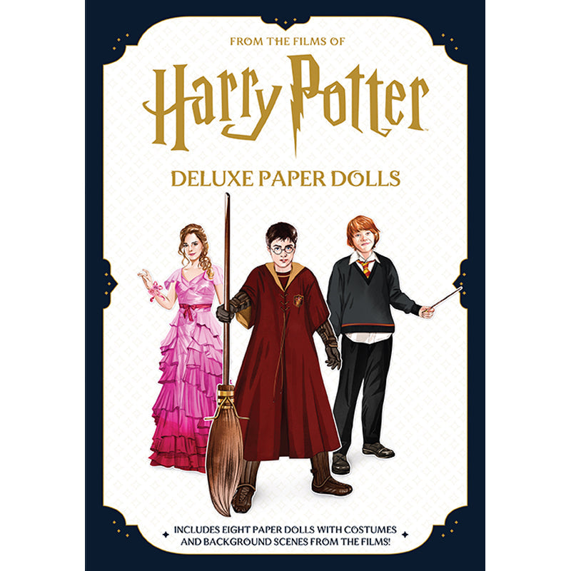 Harry Potter Deluxe Paper Dolls softcover book by Insight Editions, featuring illustrated paper doll figures and costumes.