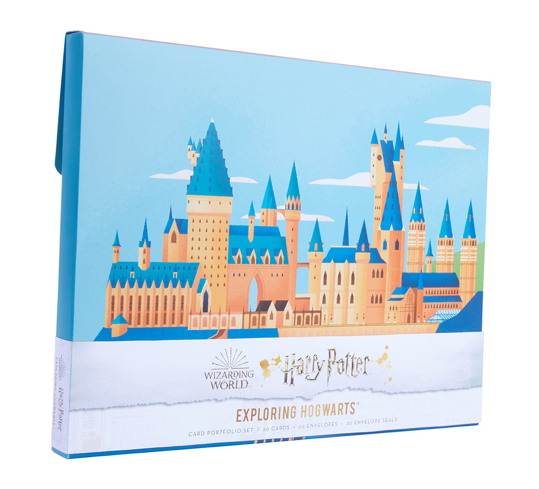 Harry Potter Exploring Hogwarts card portfolio set with 20 softcover cards featuring Harry Potter and Hogwarts imagery by Insight Editions