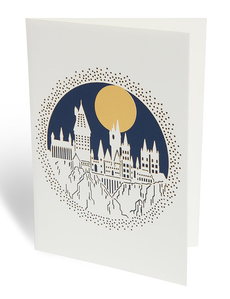 Harry Potter Hogwarts laser die-cut card from Insight Editions, softcover collectible featuring magical Hogwarts design.