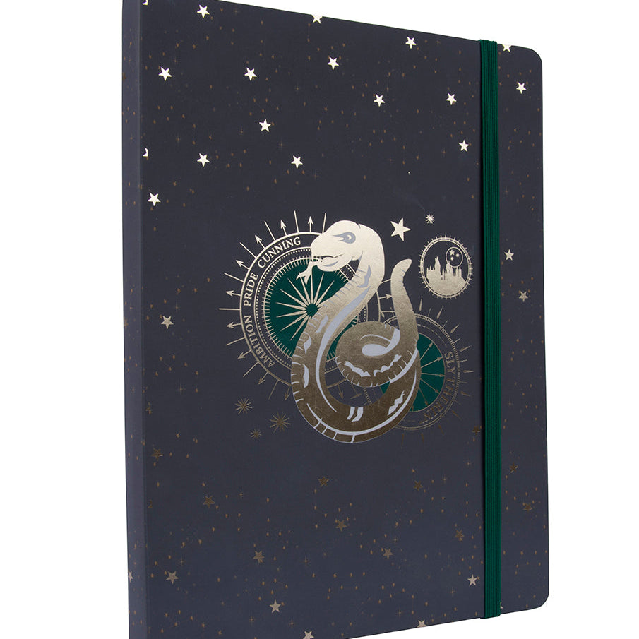 Harry Potter Slytherin Constellation softcover notebook with starry Slytherin design and green accents, Insight Editions product.