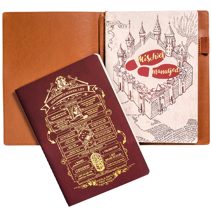 Harry Potter Welcome to Hogwarts Traveler's Notebook Set by Insight Editions, softcover with magical illustrated pages.