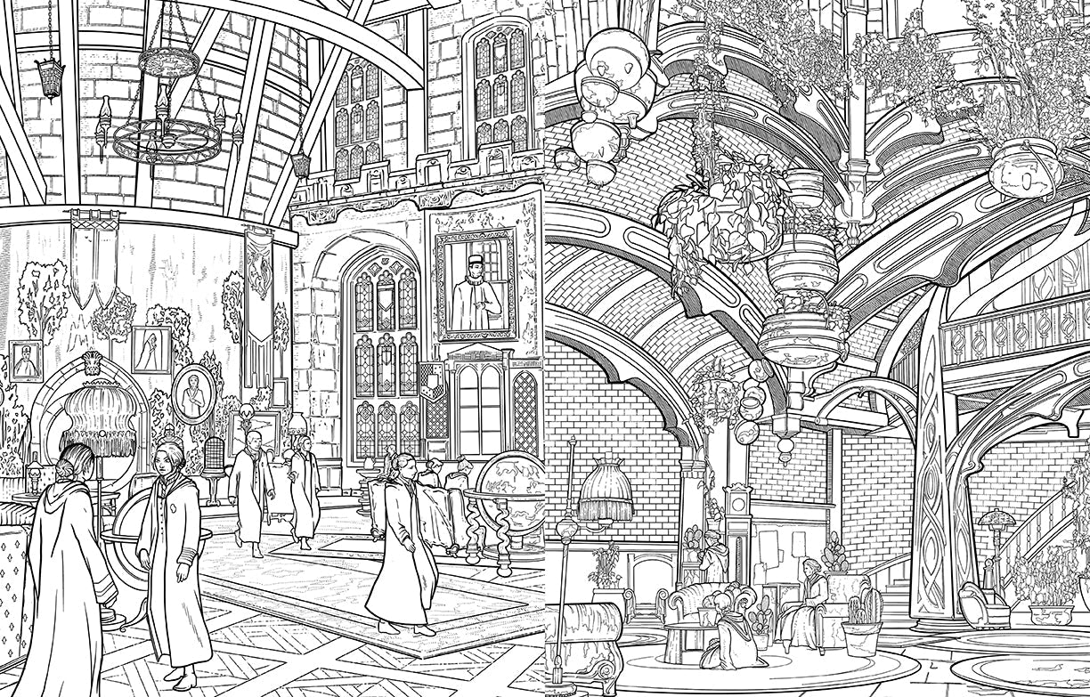 Softcover Hogwarts Legacy official coloring book by Insight Editions featuring magical illustrations from the wizarding world.