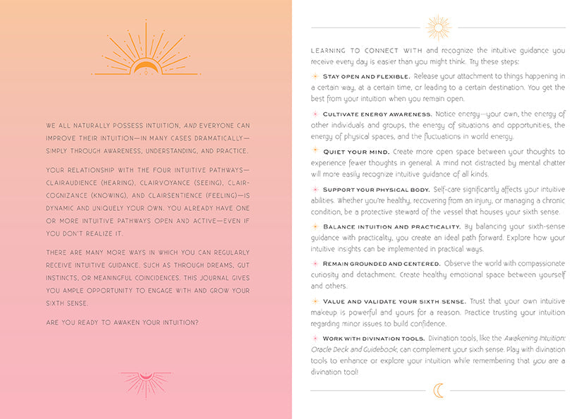 Softcover book titled "Intuition" by Insight Editions, featuring a cover with abstract artwork and a calming color palette.