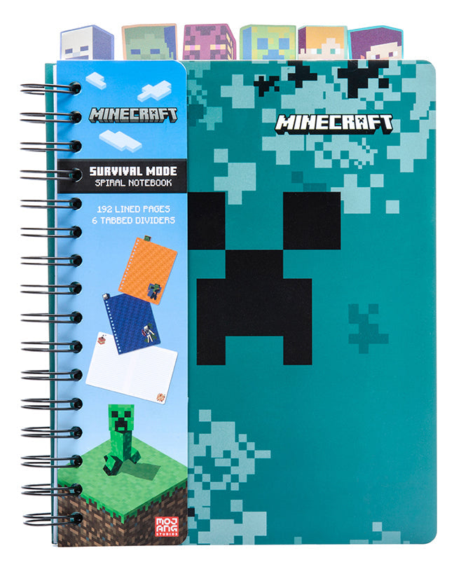 Softcover Minecraft Survival Mode spiral notebook by Insight Editions with themed cover design and durable binding.