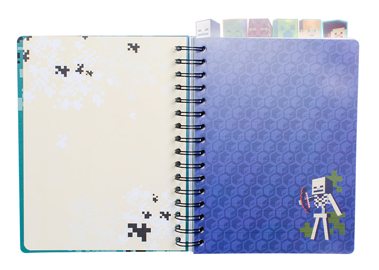 Softcover Minecraft Survival Mode Spiral Notebook by Insight Editions with green and black Minecraft-themed cover design.