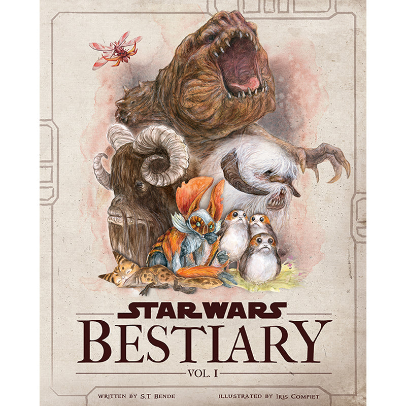 Softcover of Star Wars Bestiary, Volume 1 by Insight Editions featuring detailed illustrations of Star Wars creatures and characters.