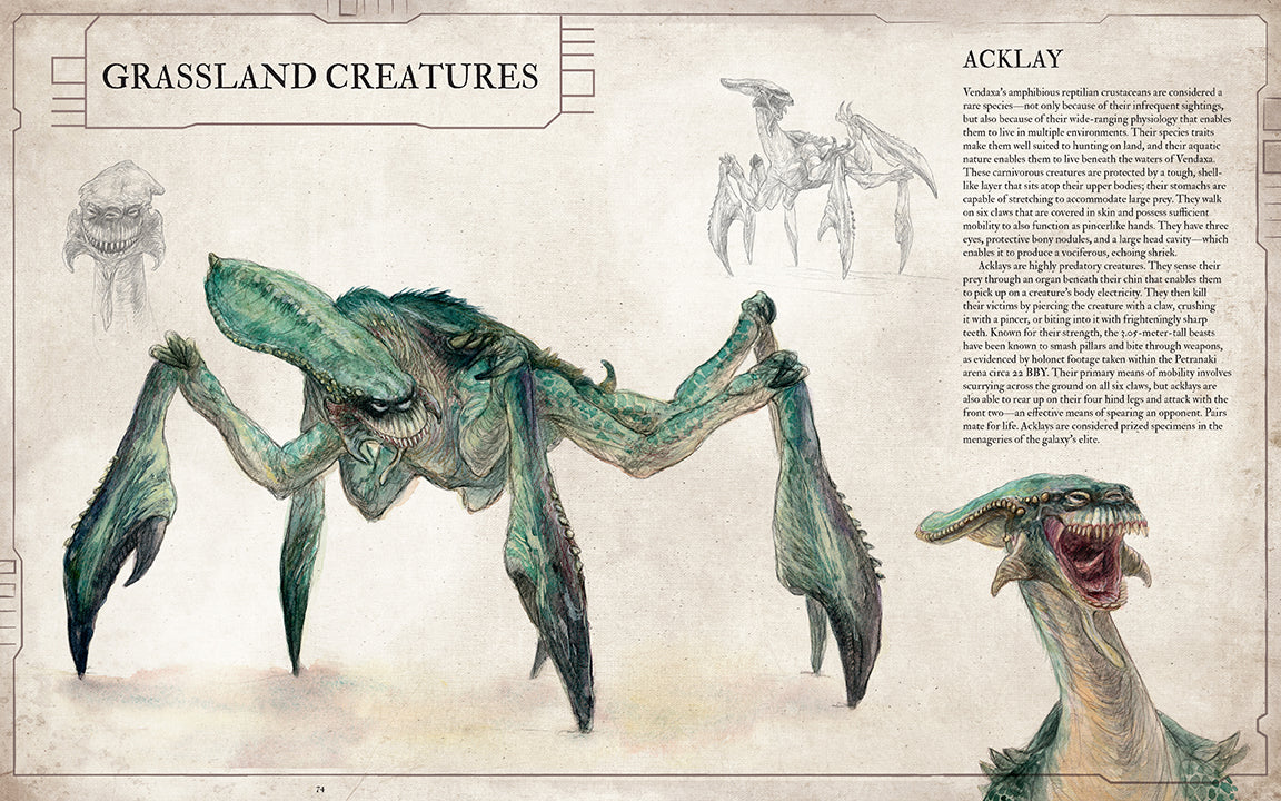 Softcover of Star Wars Bestiary, Vol. 1 by Insight Editions featuring detailed illustrations of Star Wars creatures and species.