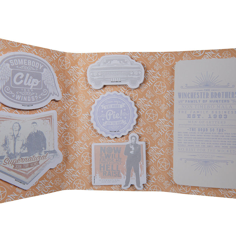 Supernatural Sticky Note Collection by Insight Editions in a softcover package featuring themed notes and designs for note-taking.