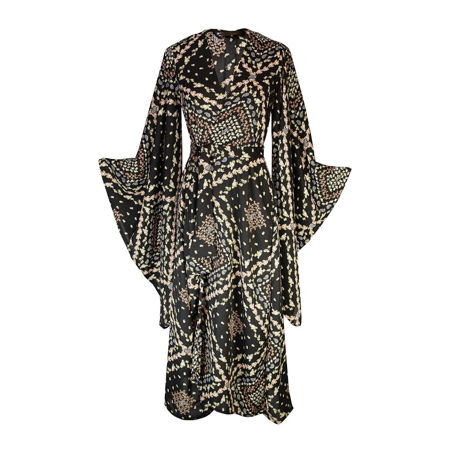 Jennafer Grace Antoinette Kimono with floral pattern, lightweight fabric, and flowing fit, displayed flat on a white background.