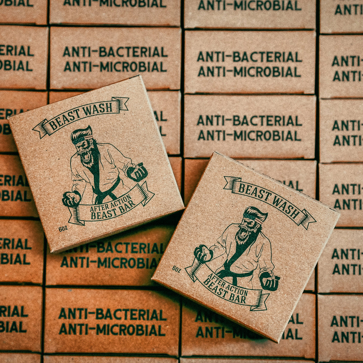 Johnny Slicks After Action Beast Bar soap with rugged packaging and natural ingredients for deep cleansing and skin refreshment.