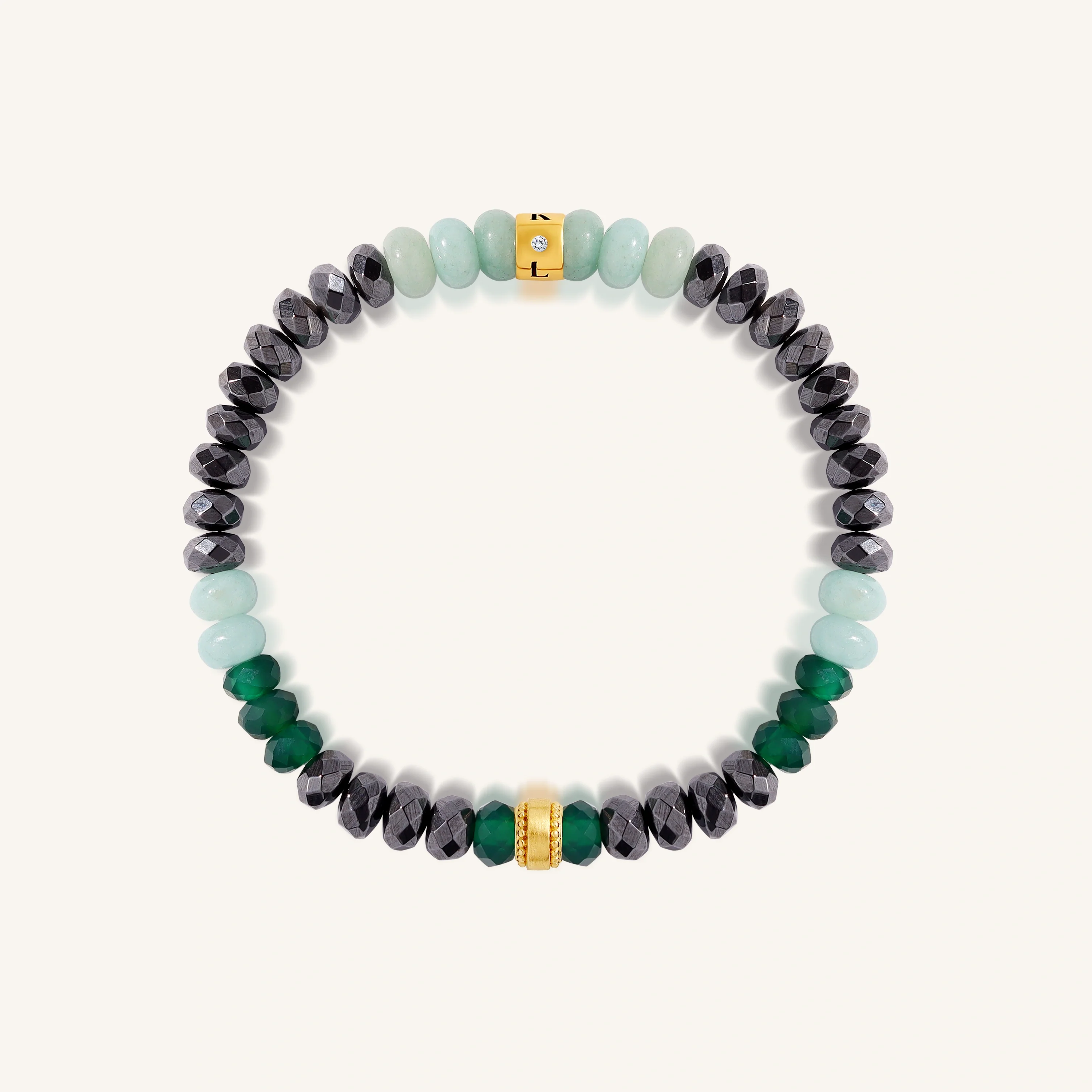 Karma and Luck Aurora Essence stretch gemstone bracelet for women with colorful beads and a stylish, elegant design.