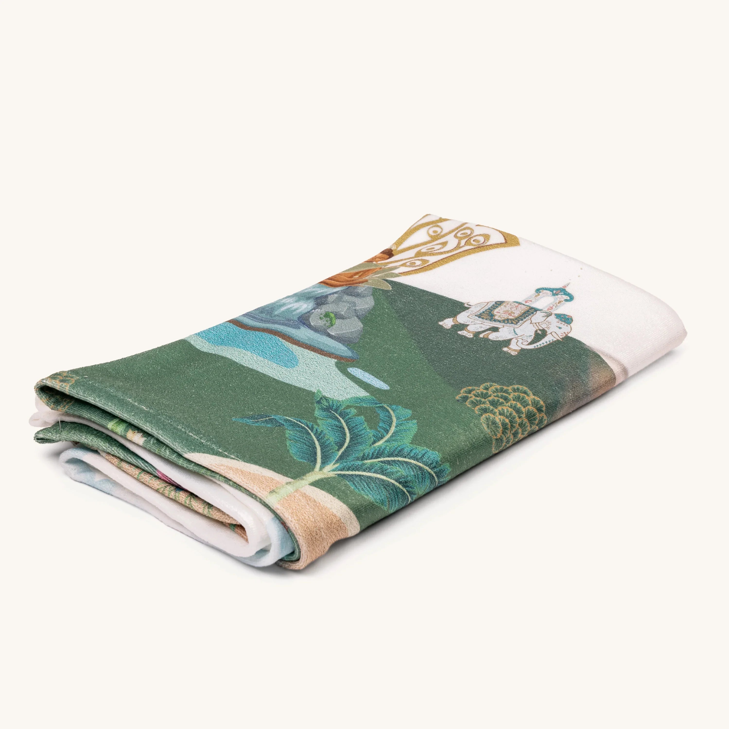 Karma and Luck Dreamy Escape Beach Towel with vibrant, soft fabric featuring a relaxing, tropical-inspired design for home decor.