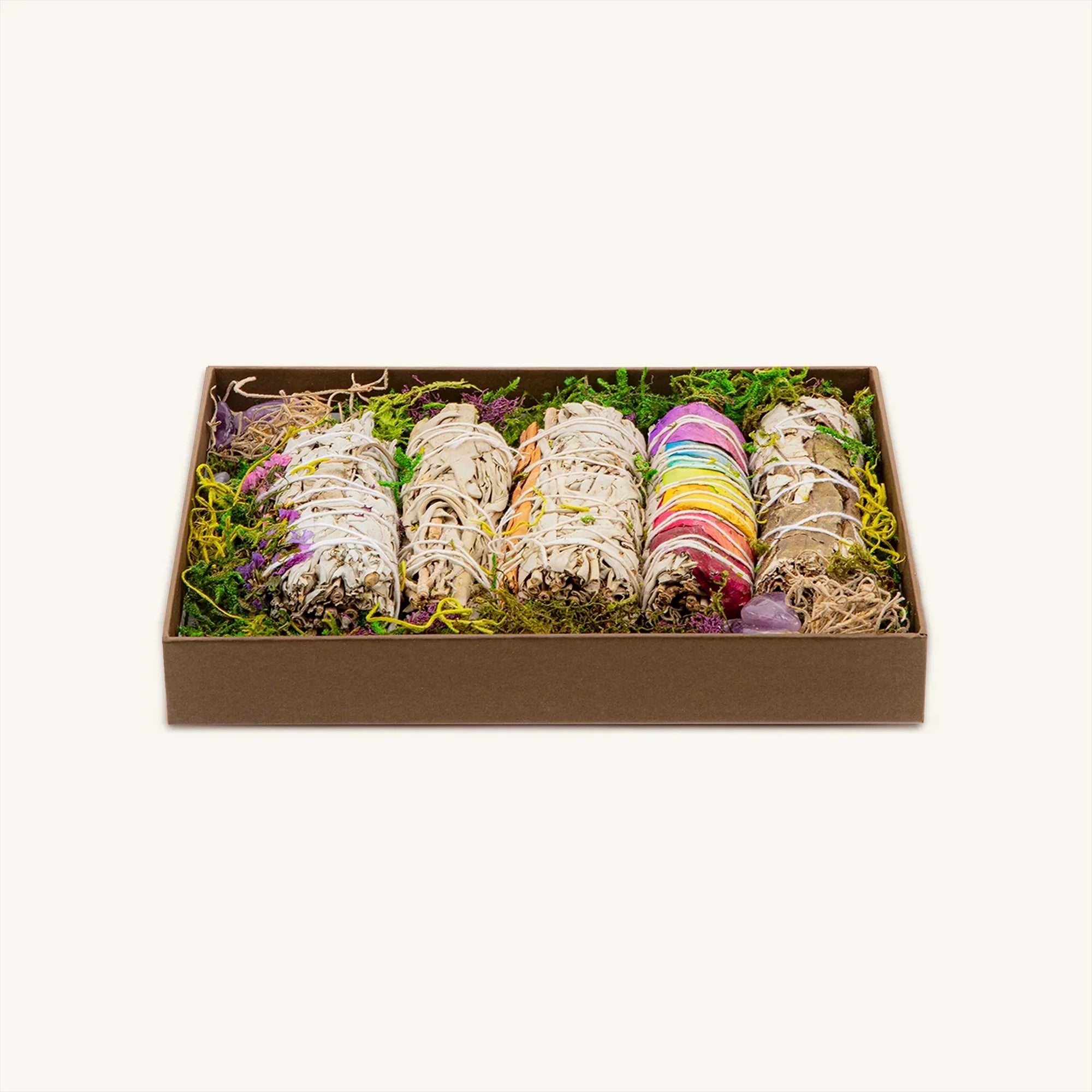 Karma and Luck Healing Wisdom White Sage Box, decorative home decor with white sage for cleansing and spiritual wellness.