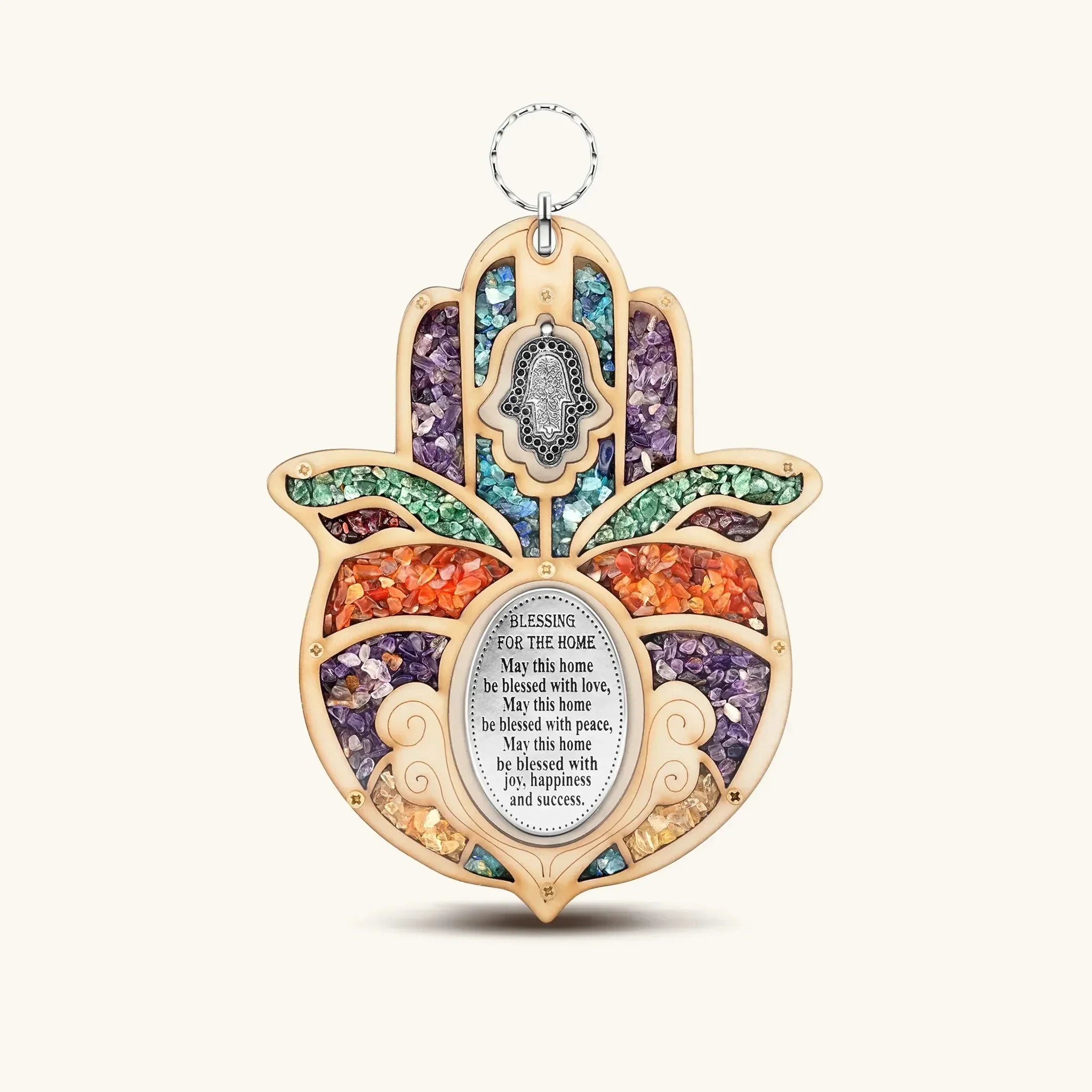 Decorative Hamsa blessing wall hanging by Karma and Luck, symbolizing protection and good fortune in home decor.