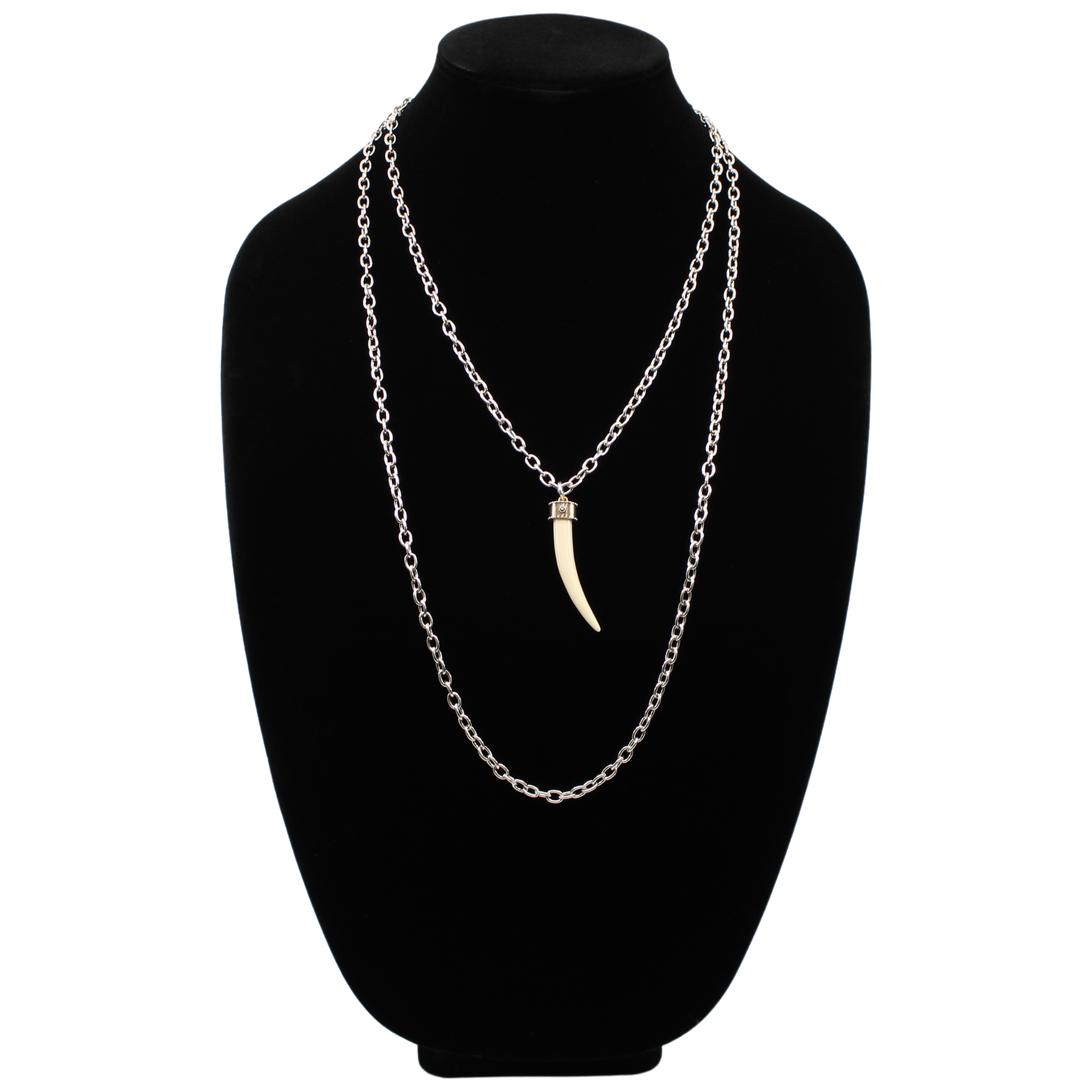 Katia Designs Love Tusk Essential Necklace in antique gold featuring a delicate tusk pendant on a fine chain.