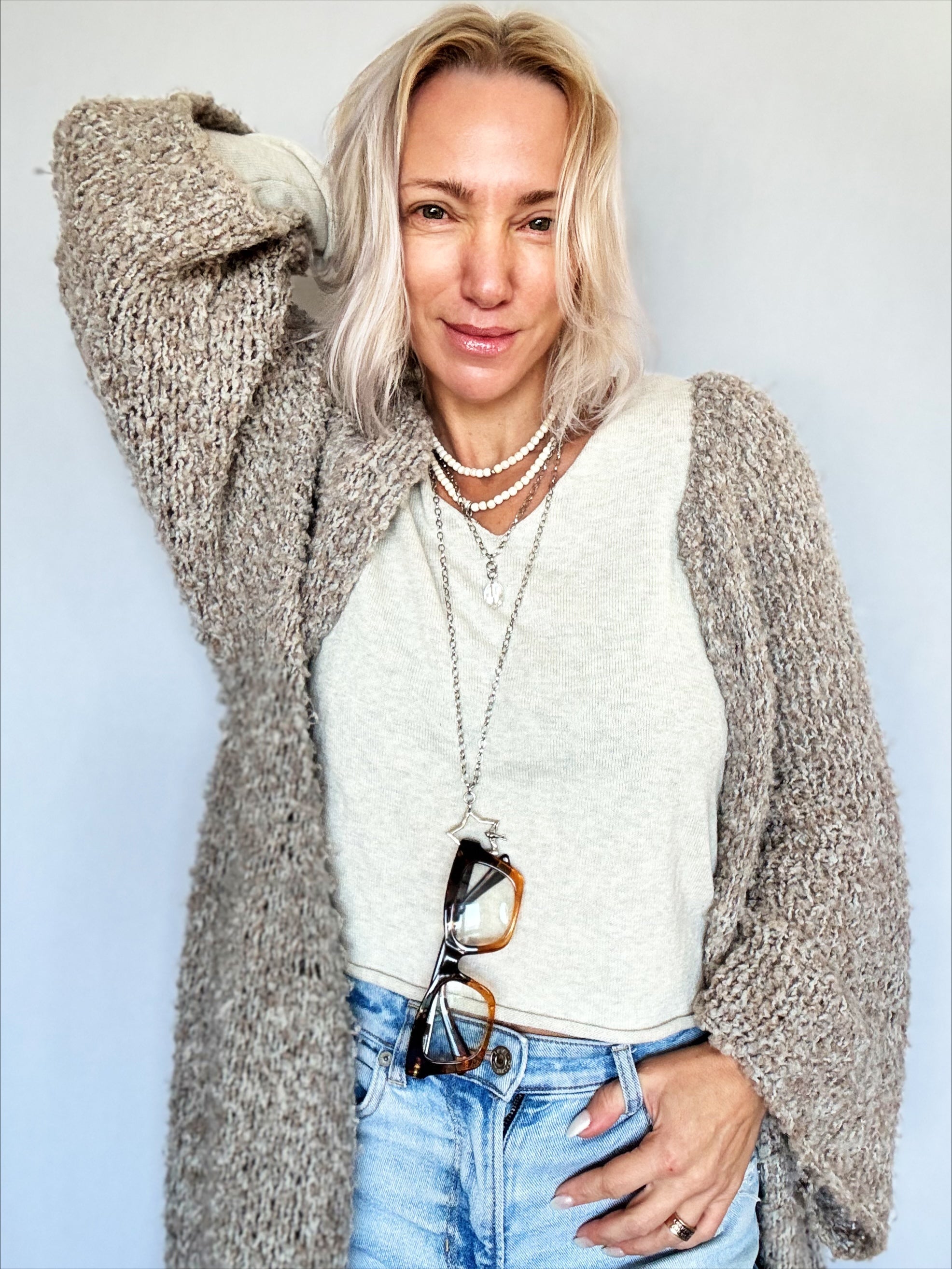 Katia Designs Peace & Love Star and Bird Original Lite Necklace in antique gold, featuring a star and bird pendant design.