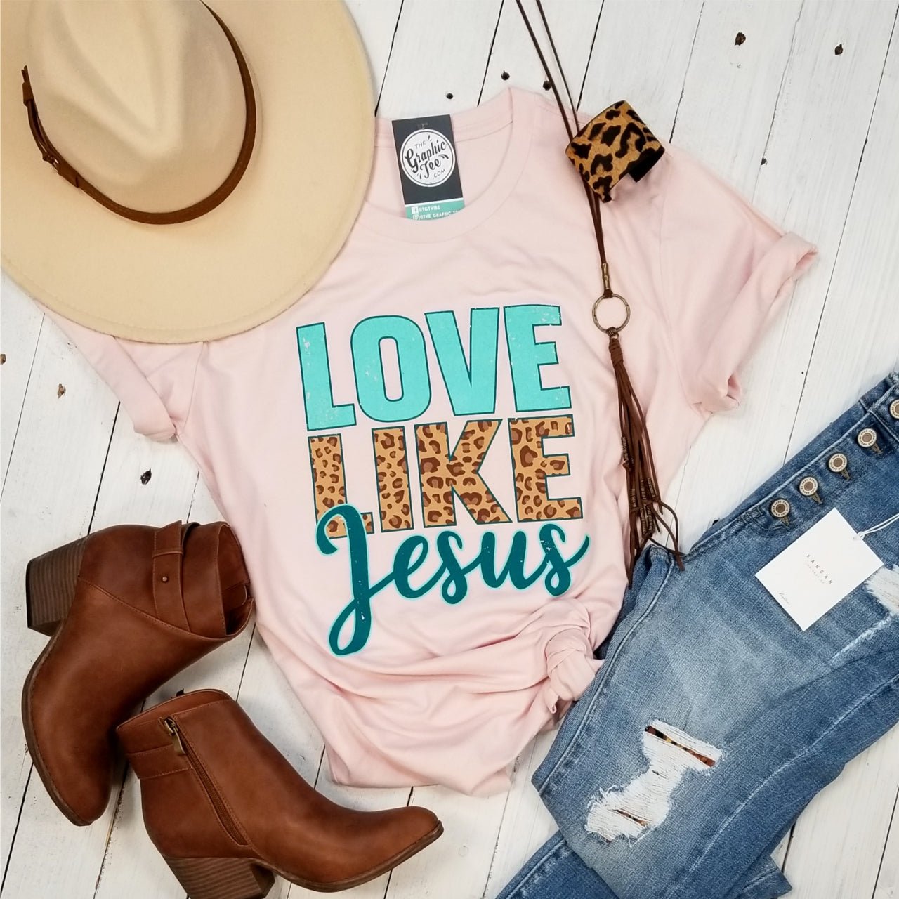 Unisex Love Like Jesus graphic T-shirt by The Graphic Tee, featuring a stylish design on a soft, comfortable tee.
