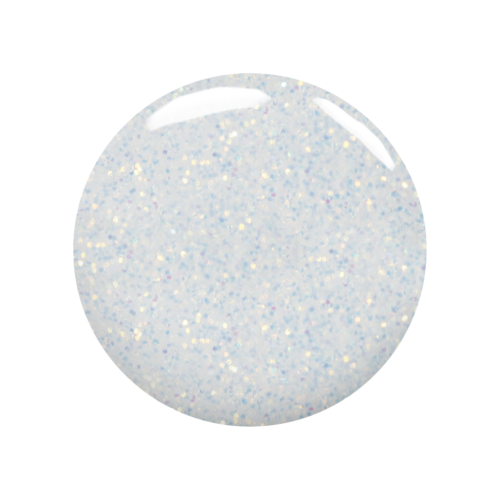 Madam Glam "Am I Clear?" nail polish bottle with clear glass and white cap, showcasing the transparent nail polish product.