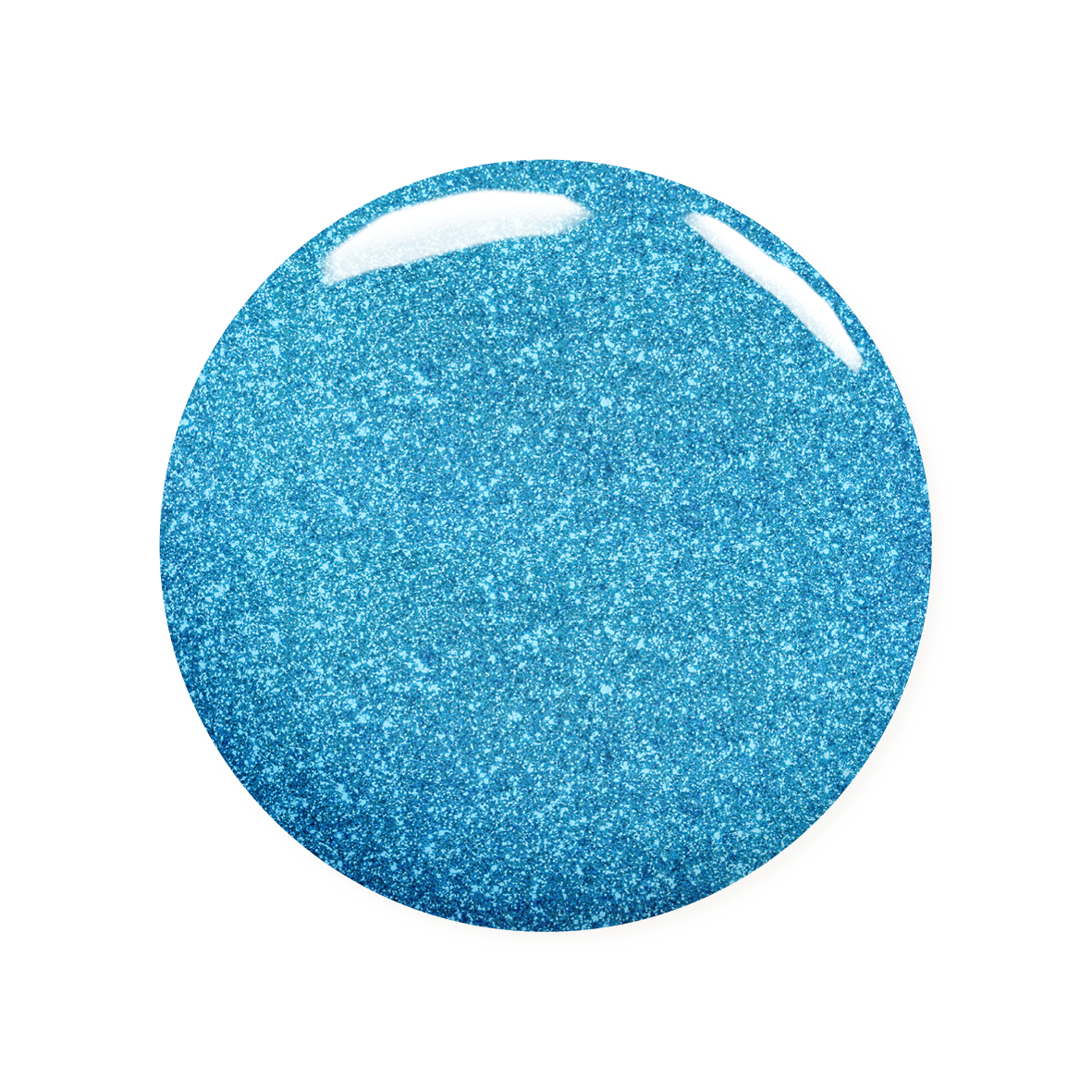 Madam Glam Aqua Shine nail polish bottle with vibrant blue color and glossy finish, displayed against a neutral background.