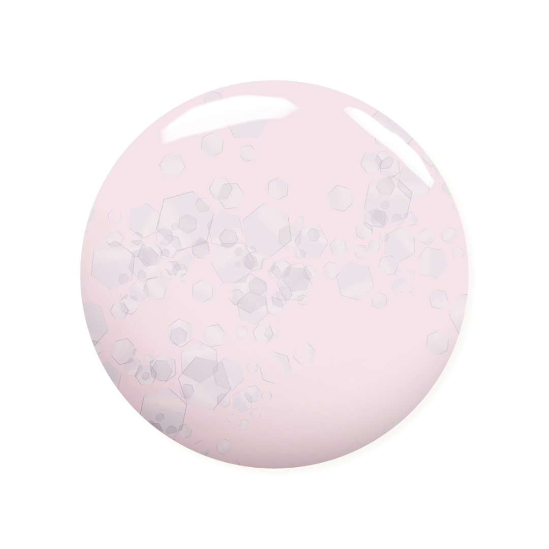 Glitter nude pink nail polish by Madam Glam, showcasing a shimmering, elegant nail color with a sparkling finish.