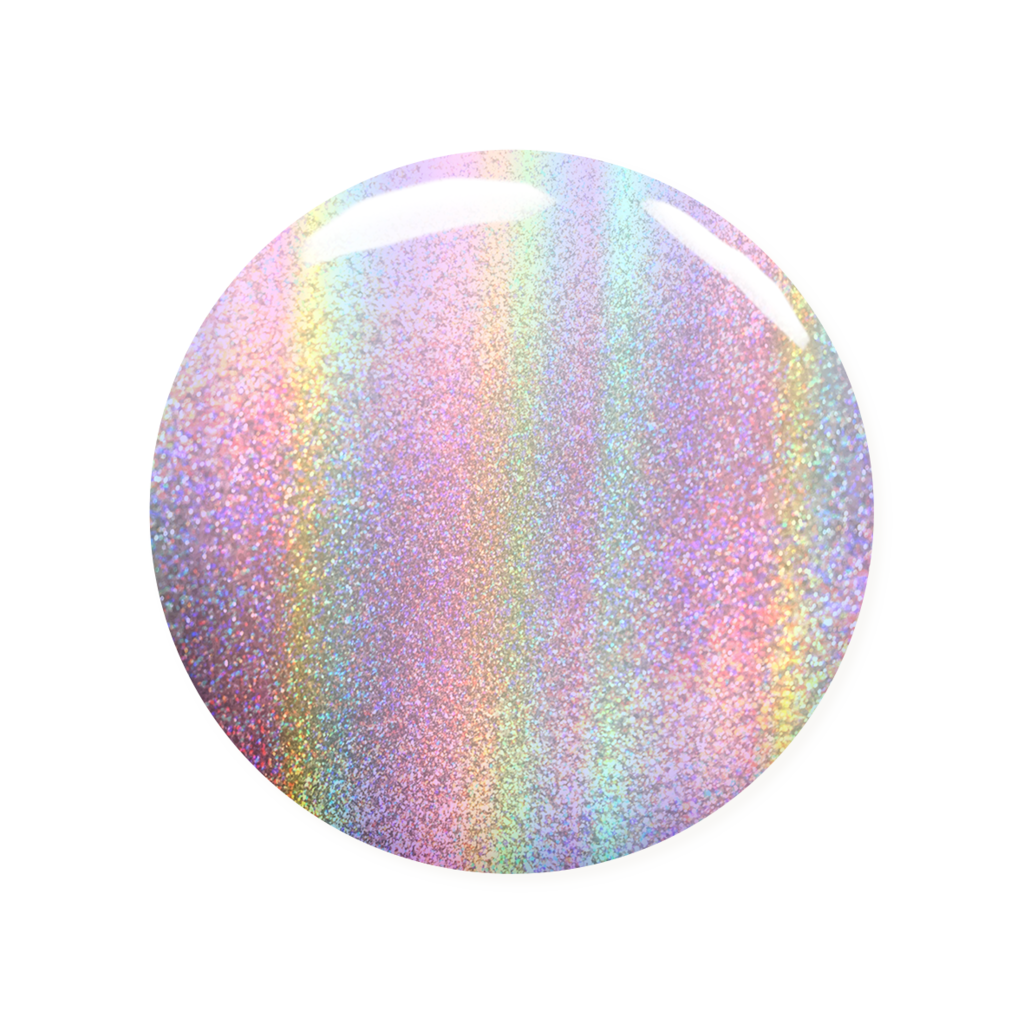 Holographic Cat Eye nail polish by Madam Glam showing a shimmering, iridescent finish with a cat eye effect in a close-up image.