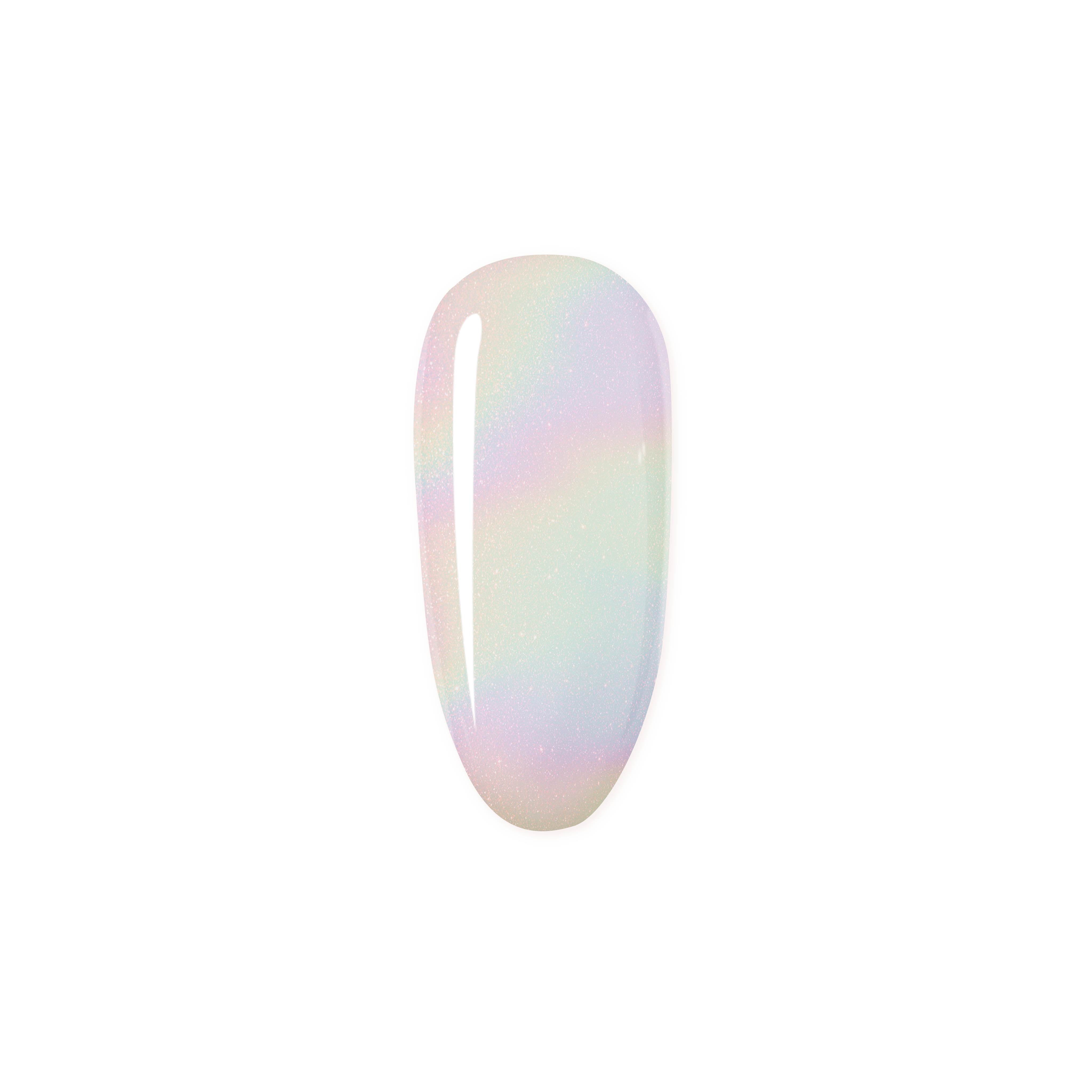 Holographic chrome gel paint by Madam Glam showing a shiny, reflective metallic finish in a close-up shot.