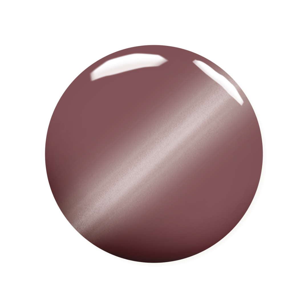 Madam Glam Rose Taupe nail polish bottle with the color visible in the label, showcasing a soft, muted pinkish-brown shade.