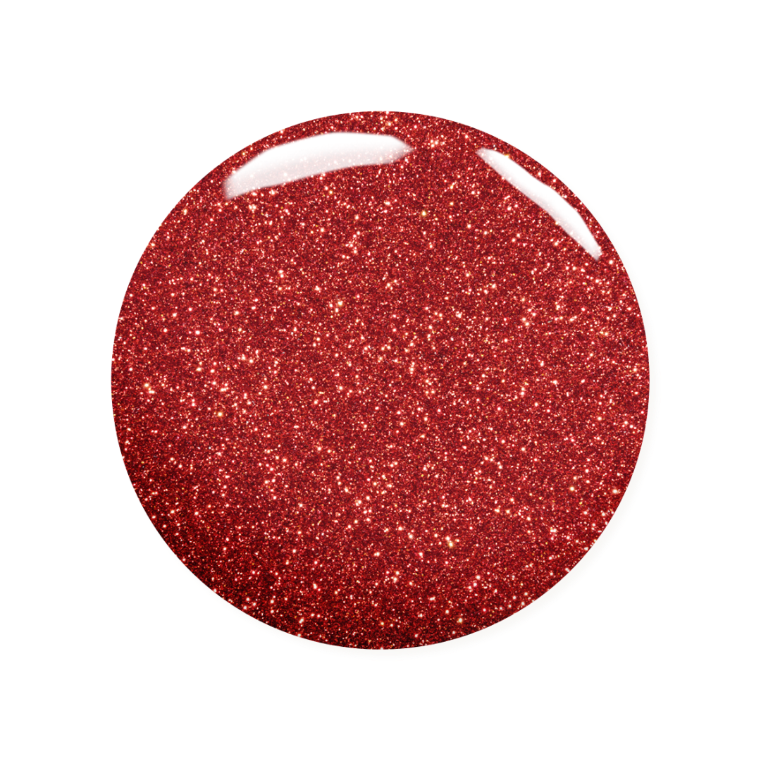 Scarlet red nail polish bottle by Madam Glam with vibrant red color and sleek packaging.