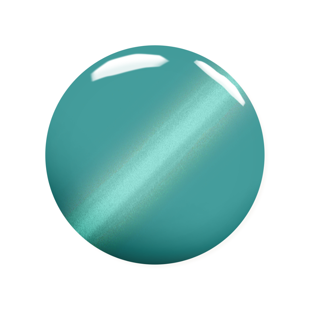 Madam Glam Serene Sky nail polish bottle with a sleek design, showcasing the vibrant, calming blue color of the product.
