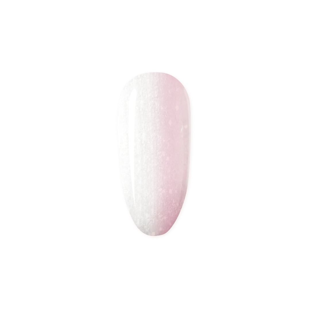 Madam Glam Shimmer Aurora nail polish bottle with iridescent shimmer finish and colorful holographic accents.