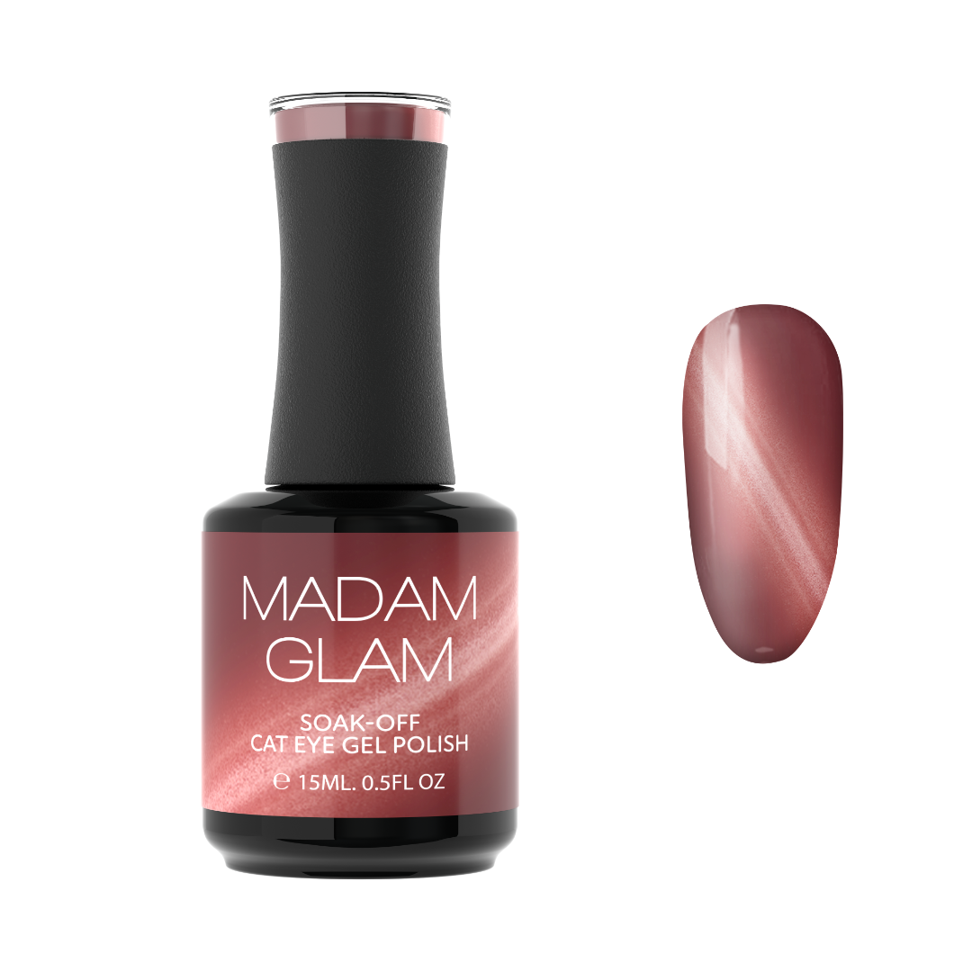 Madam Glam Sweet Merlot nail polish bottle with deep red color and glossy finish.
