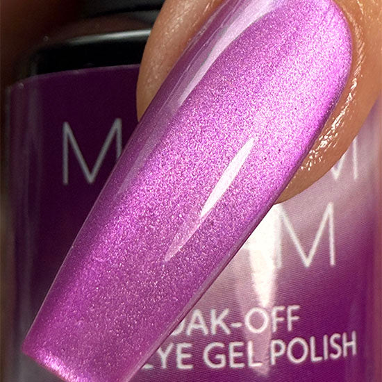 Madam Glam Sweet Peony nail polish bottle with pink shade and floral label, showcasing elegant packaging and vibrant color.