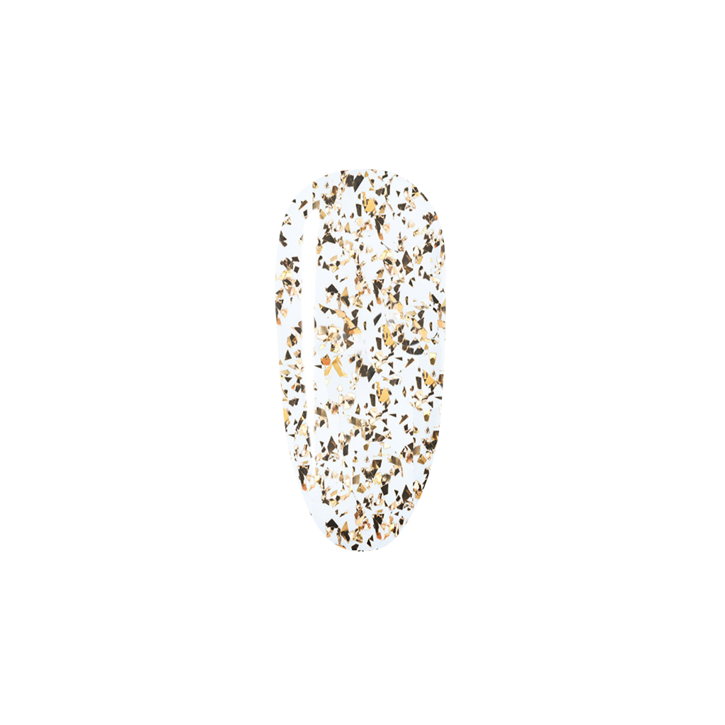 Madam Glam Touches of Gold nail polish bottle with gold accents and sleek packaging on a white background.