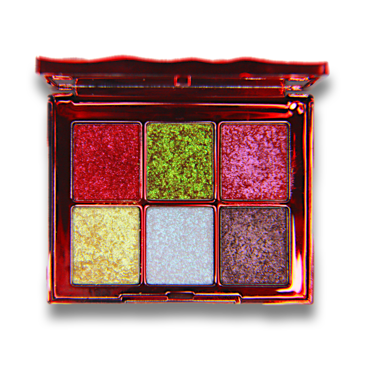 Bad Blood My Murder Weapon eyeshadow palette by Makeup A Murder, INC featuring dark red, black, and metallic shades for bold eye looks
