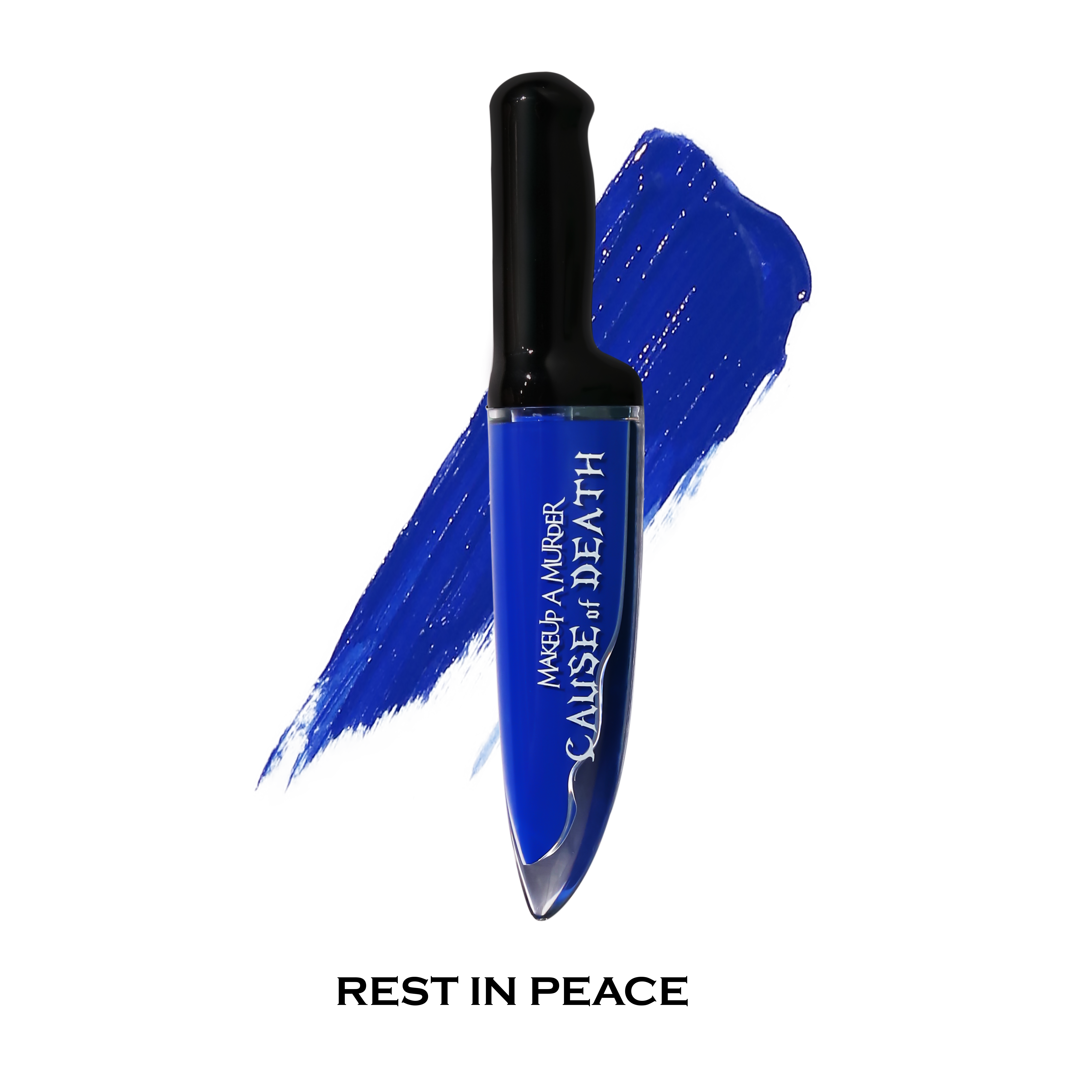 Makeup A Murder, INC Rainbow Liquid Eyeshadow Collection with red coffin design, featuring vibrant, shimmering eyeshadows in a master palette.