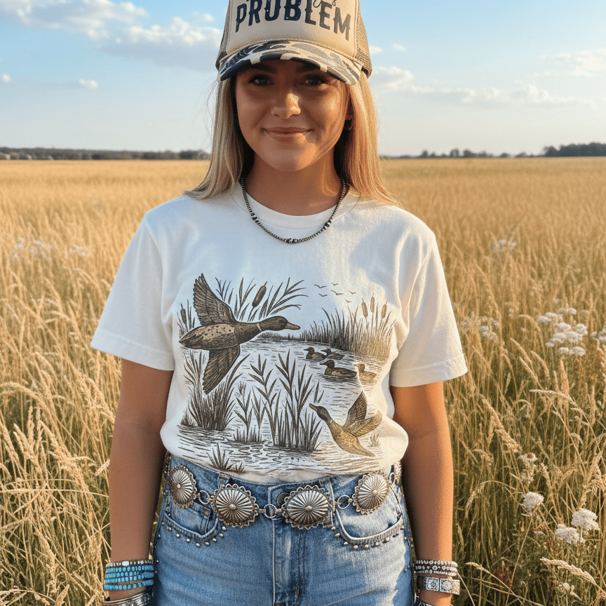 Wild Junkie Mallard Creek Graphic Tee featuring a stylish nature-inspired design on a comfortable cotton T-shirt.