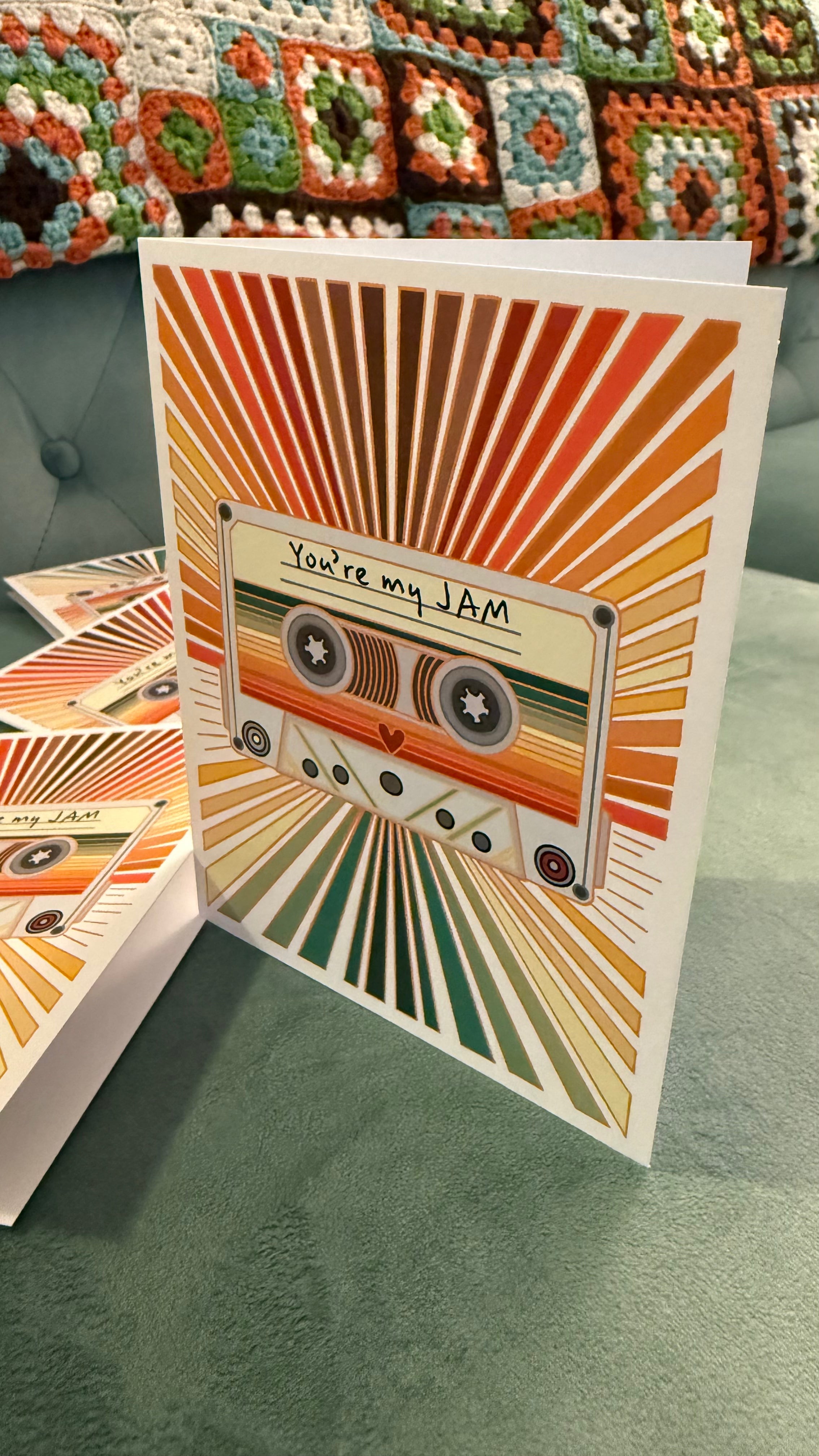 Mindfulnice "You're My Jam" greeting card with colorful design and handwritten-style text, perfect for expressing affection.