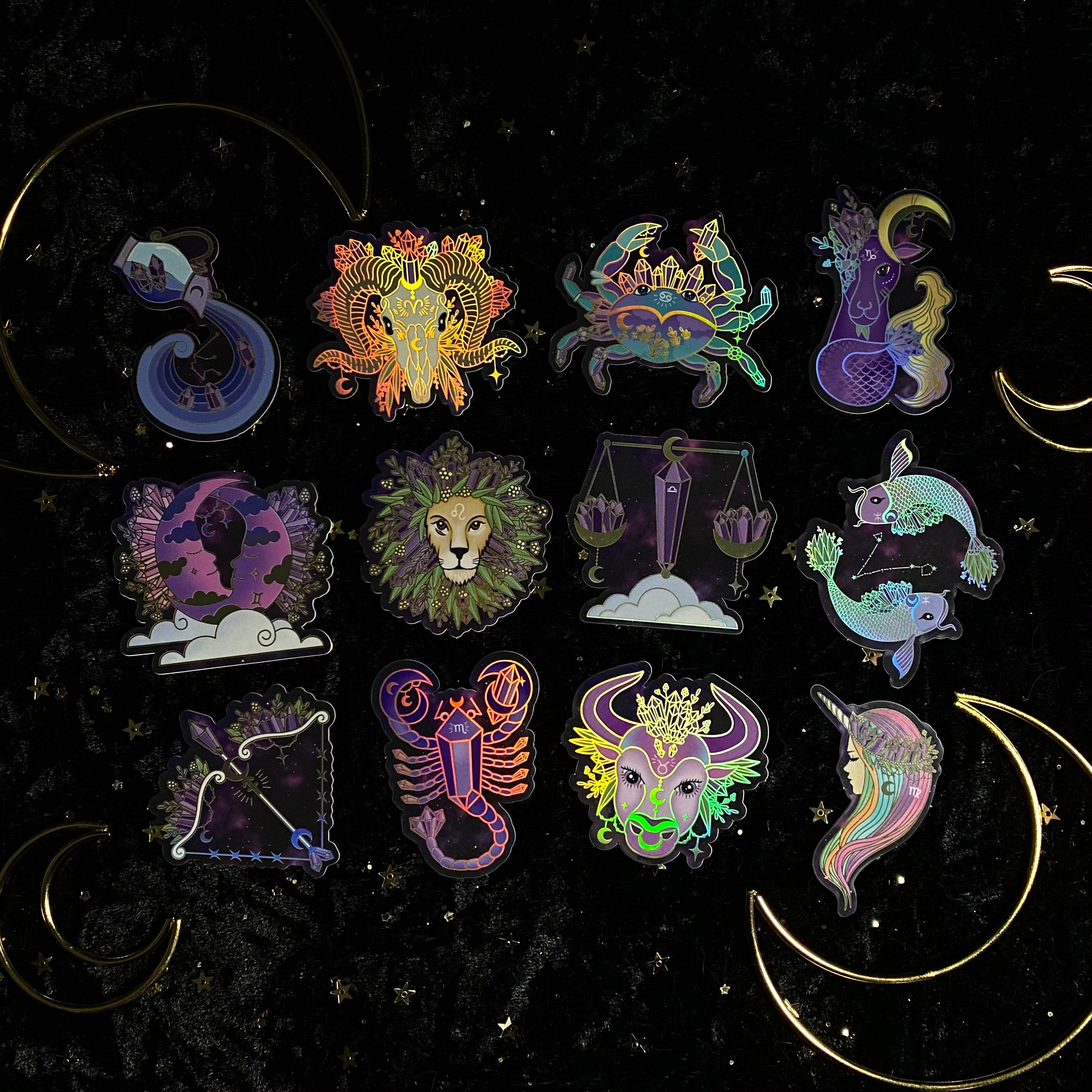 Amethystrology zodiac sticker featuring a purple amethyst crystal design, perfect for astrology and crystal enthusiasts.