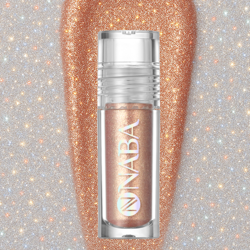 NABA Cosmetics USA Charm Liquid Eyeshadow in a sleek tube with a metallic finish and applicator wand.