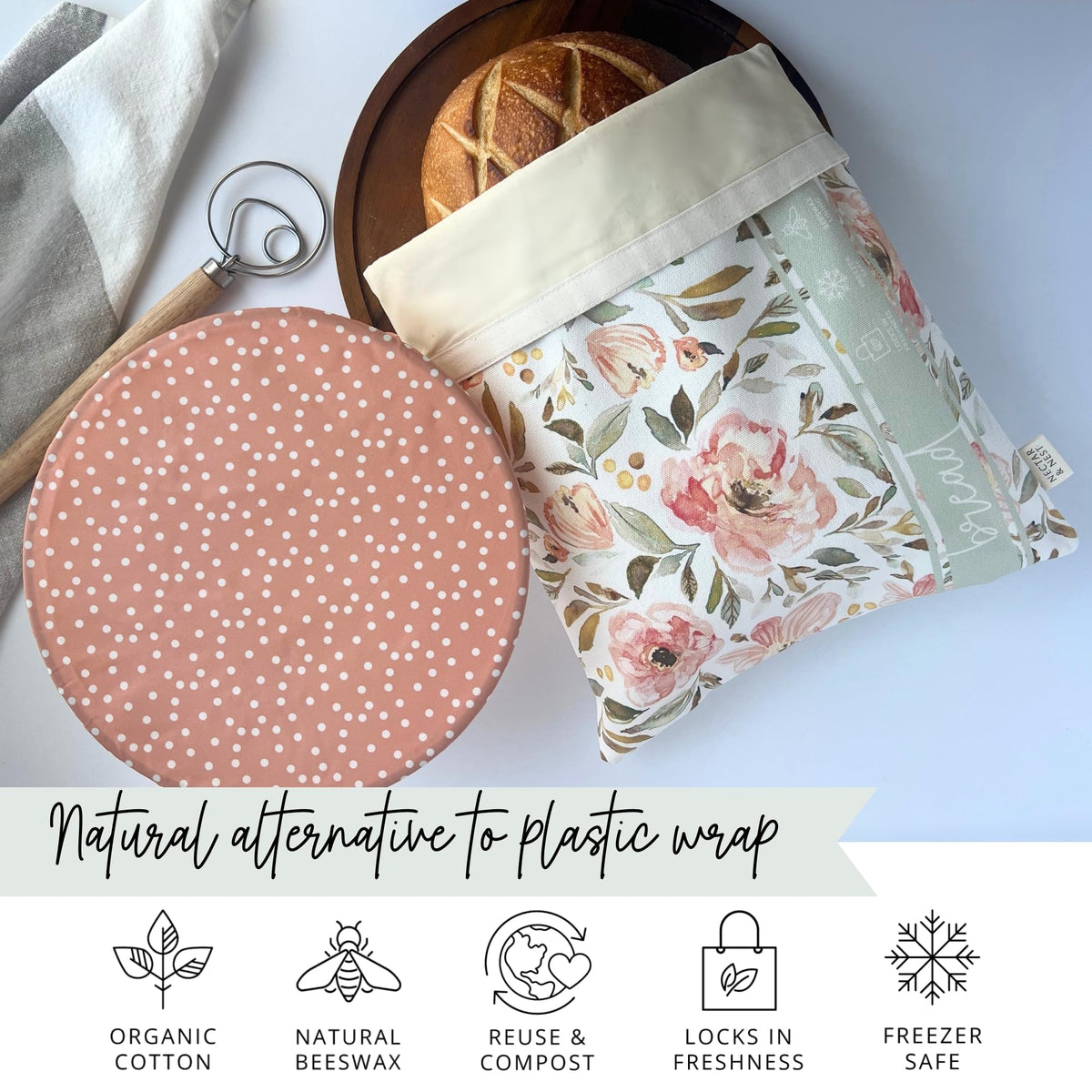 Nectar & Nest Artist Series Bread Baker Set featuring a decorative toile design by Kim Morrow, limited edition baking collection.