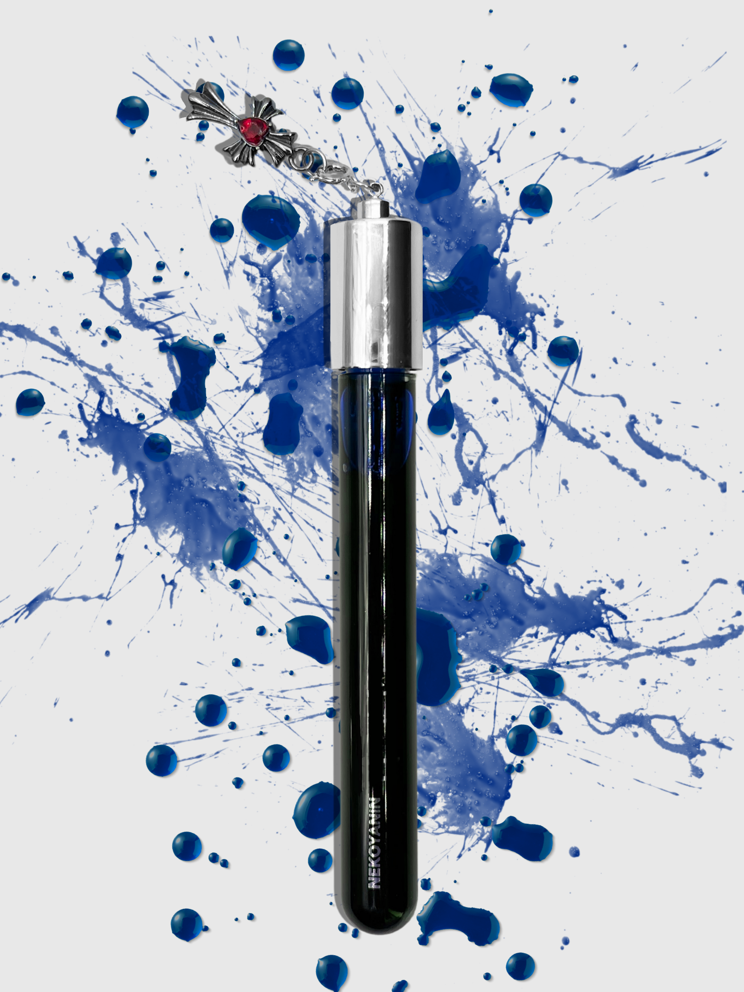 Nekoyanin Bloodline Lip Stain, a vibrant lip tint with a smooth application, showcasing rich color on lips.