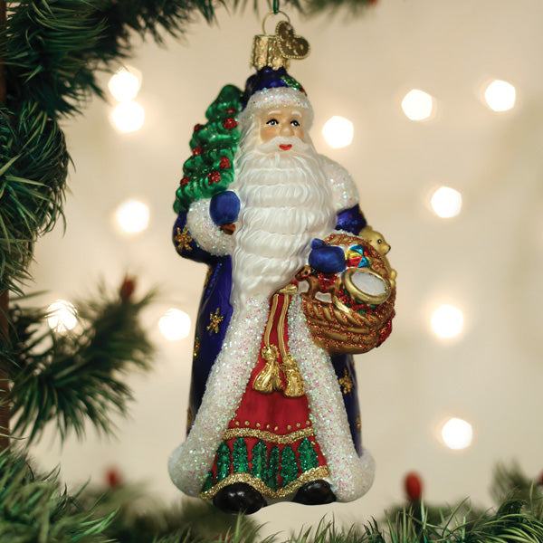 Old World Christmas Regal Father Christmas ornament featuring a festive Santa Claus figure with traditional attire.