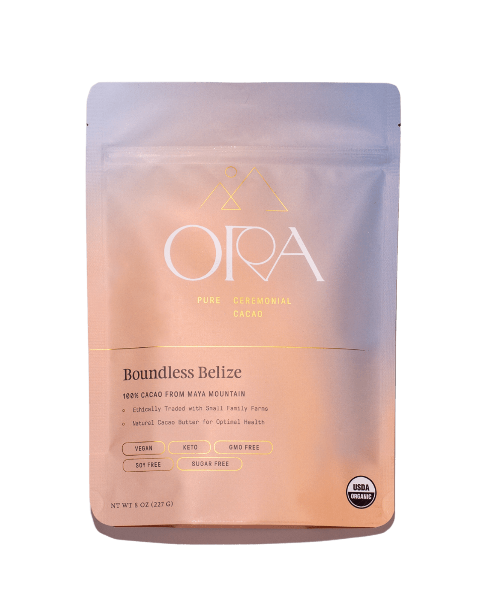 Organic Boundless Belize Ora Cacao 1 lb, pure 100% ceremonial cacao beans, natural and unprocessed for authentic cacao experience.