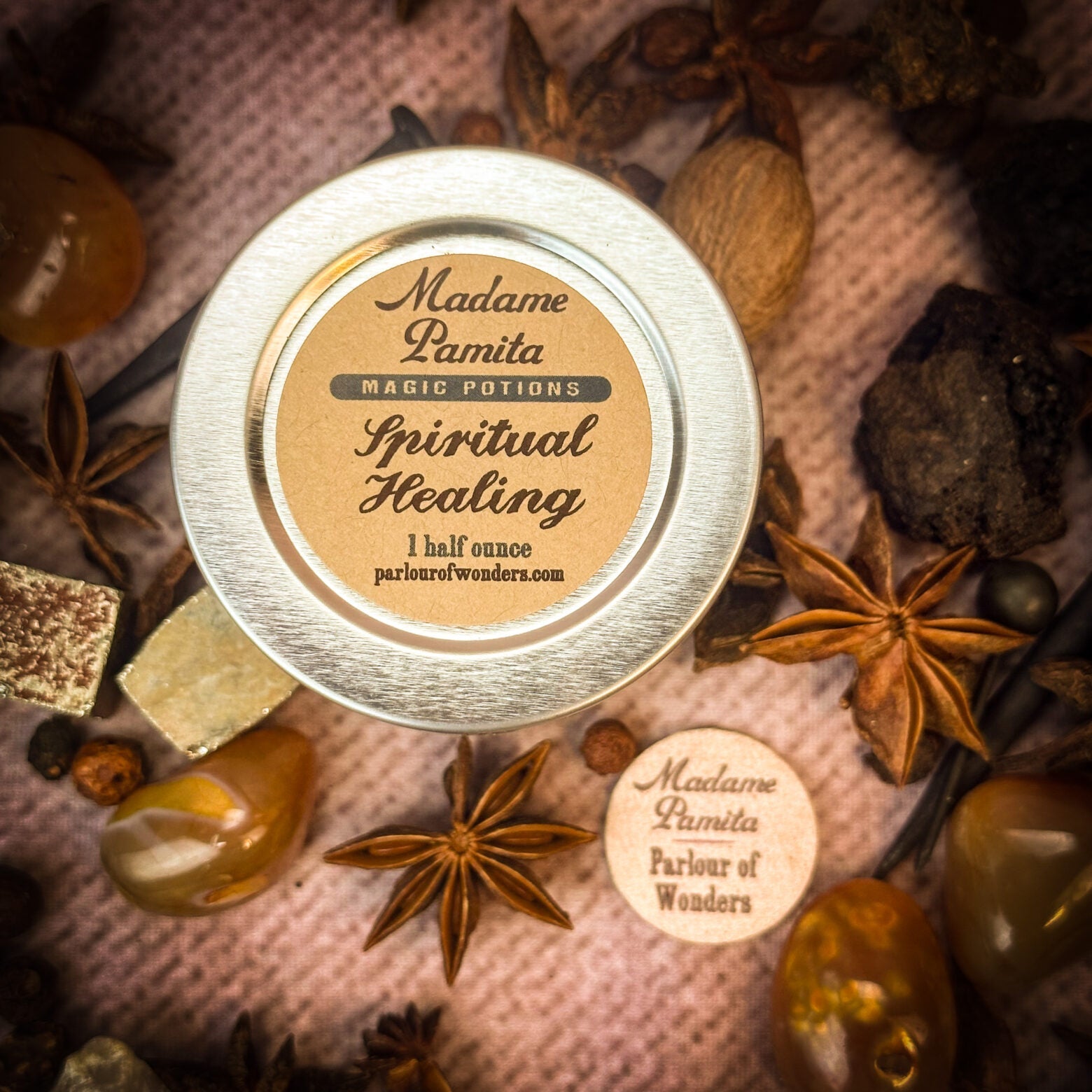 Spiritual Healing Potion Spell Kit with 15 sachets from Parlour of Wonders, includes ingredients for spellcasting and spiritual wellness.