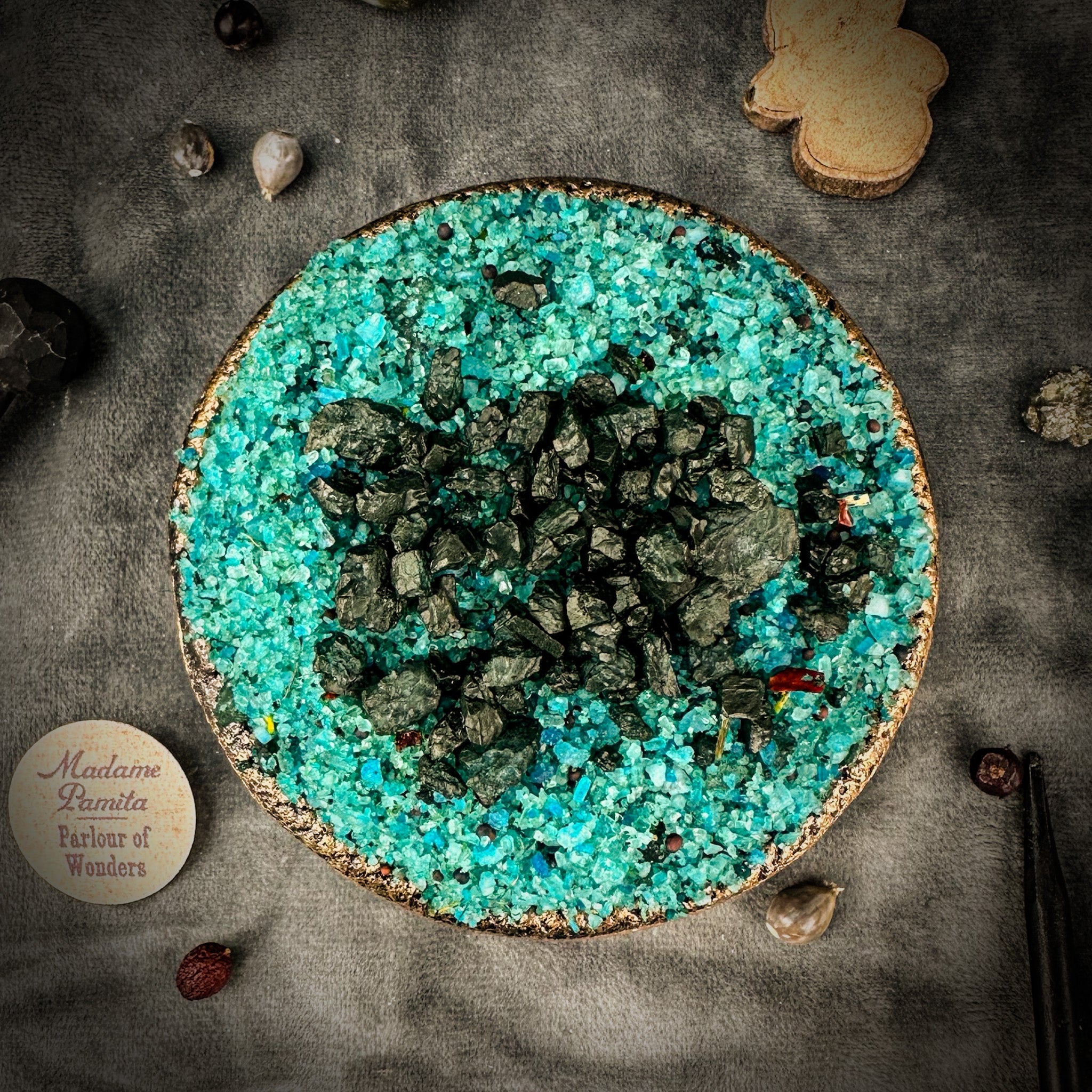 Small jar of Parlour of Wonders Break Up Bath Crystals, aromatic bath crystals for relaxing and rejuvenating baths.