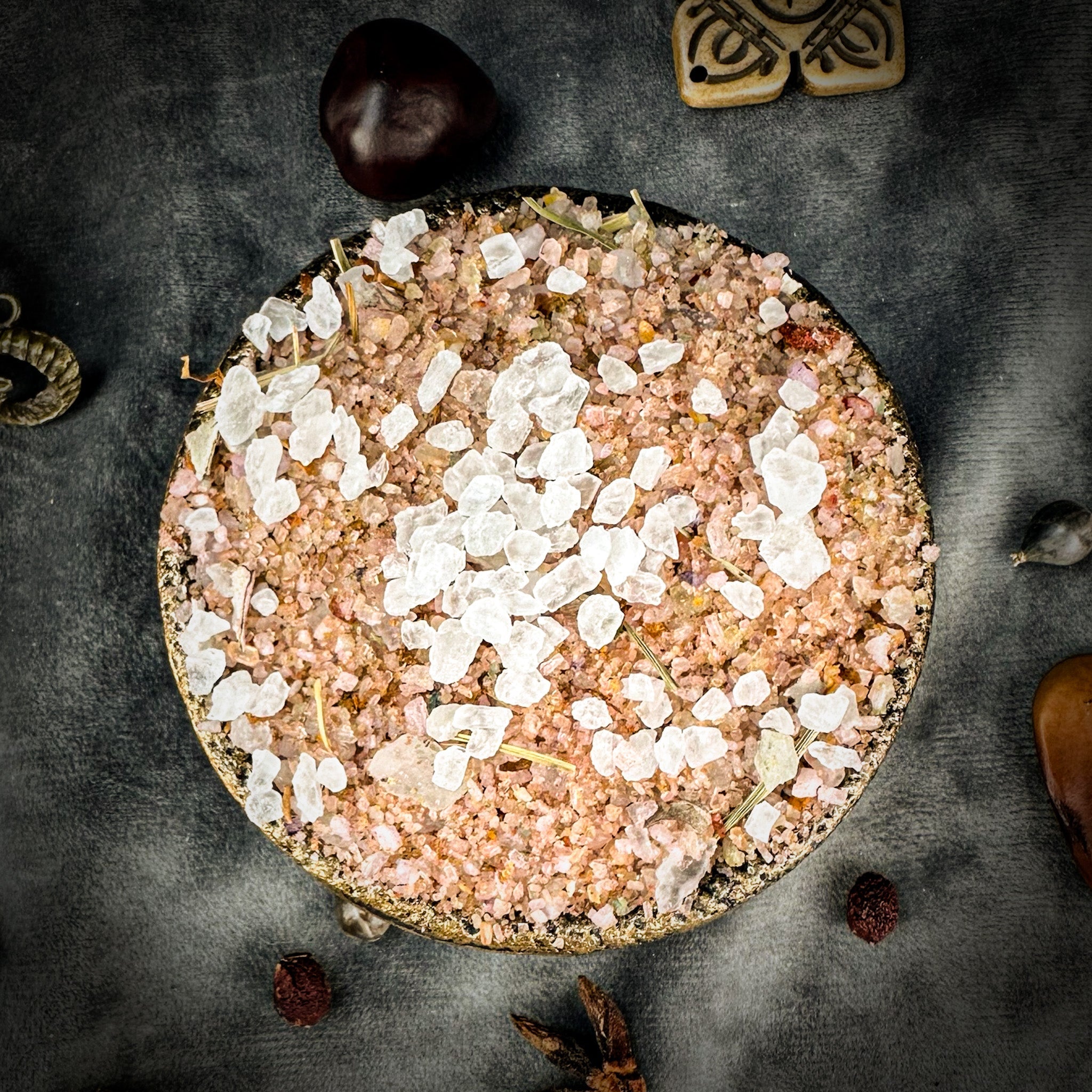 Native Spirit Bath Crystals by Parlour of Wonders, natural bath crystals with soothing herbs and mineral salts for relaxing baths.