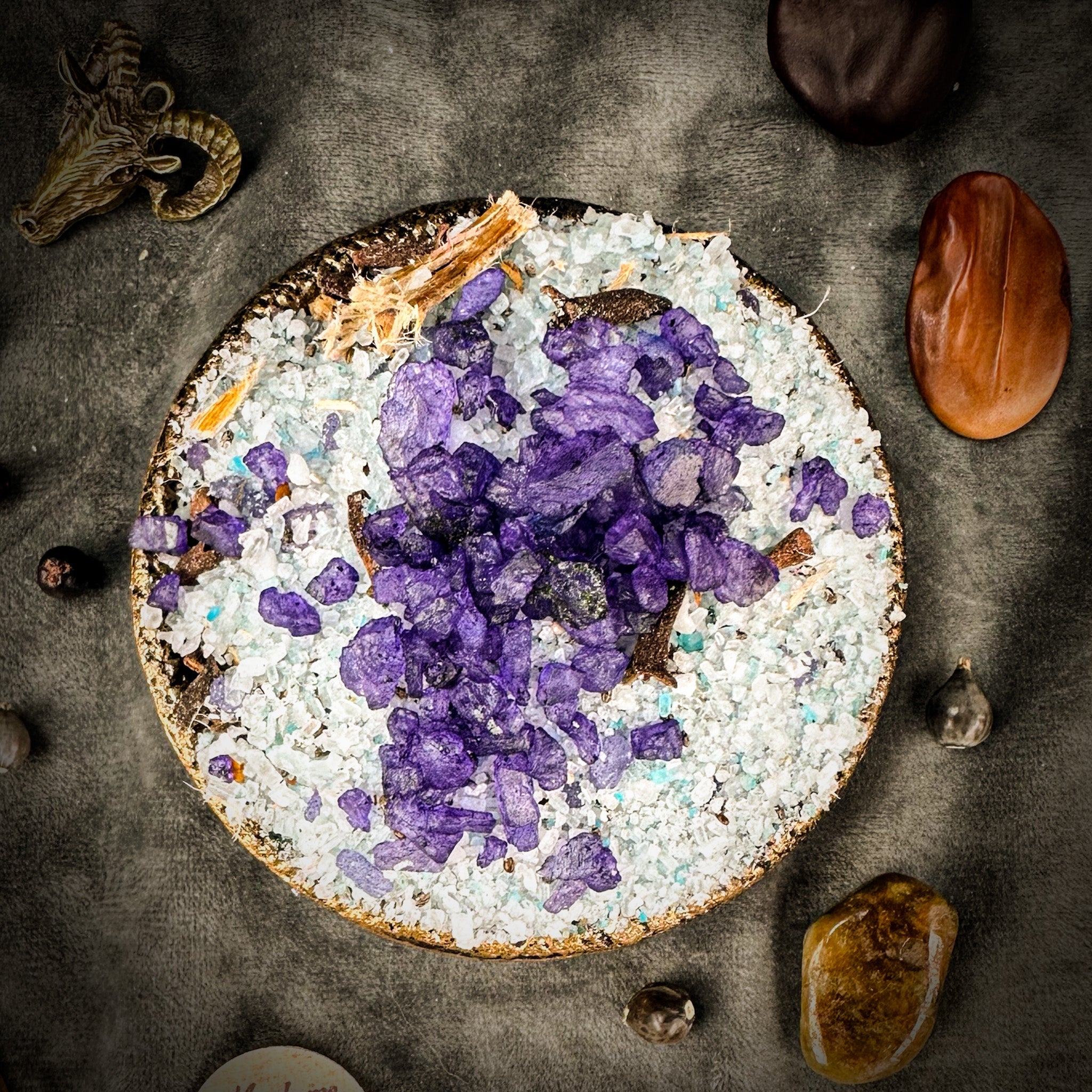 Parlour of Wonders Shut Your Mouth Bath Crystals in a small jar, showcasing the fragrant bath crystals for a relaxing soak.