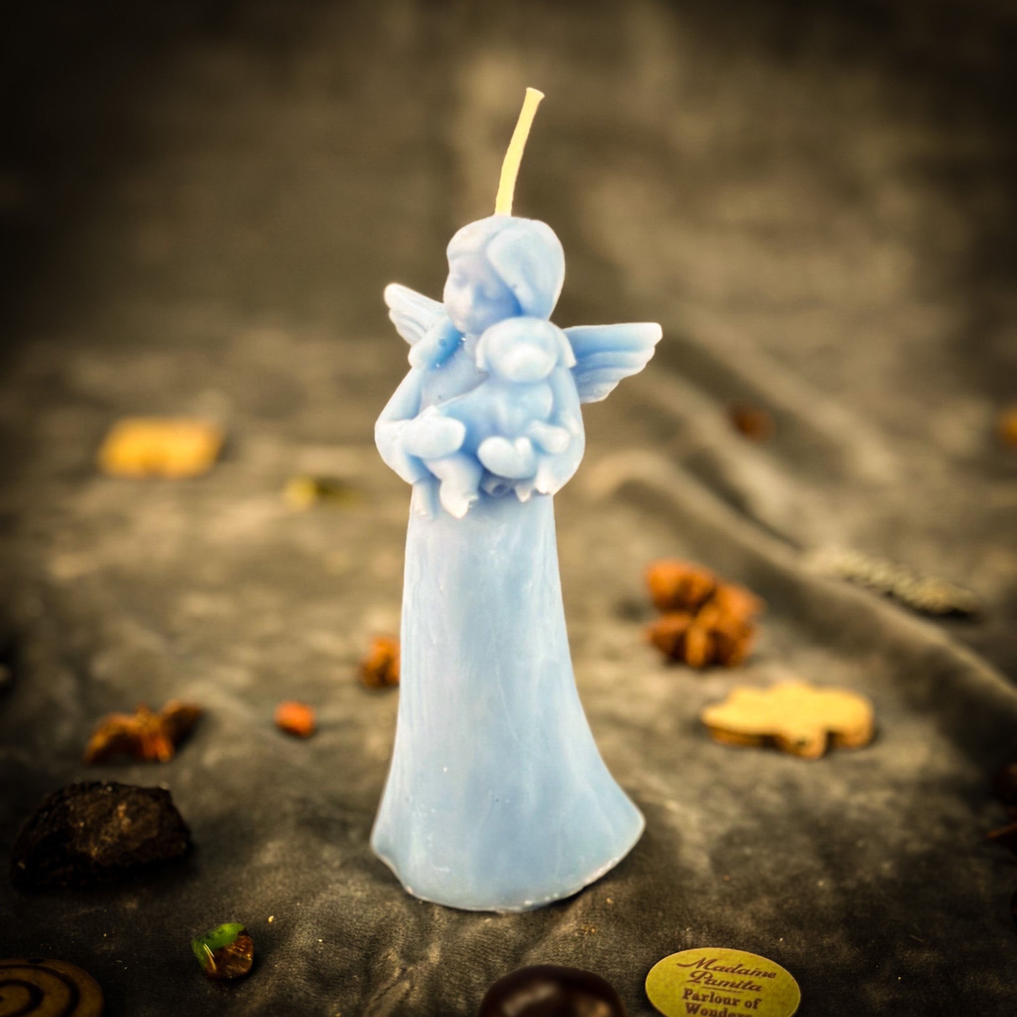 Beeswax dog guardian spirit spell candle by Parlour of Wonders, orange candle for pet protection and healing.