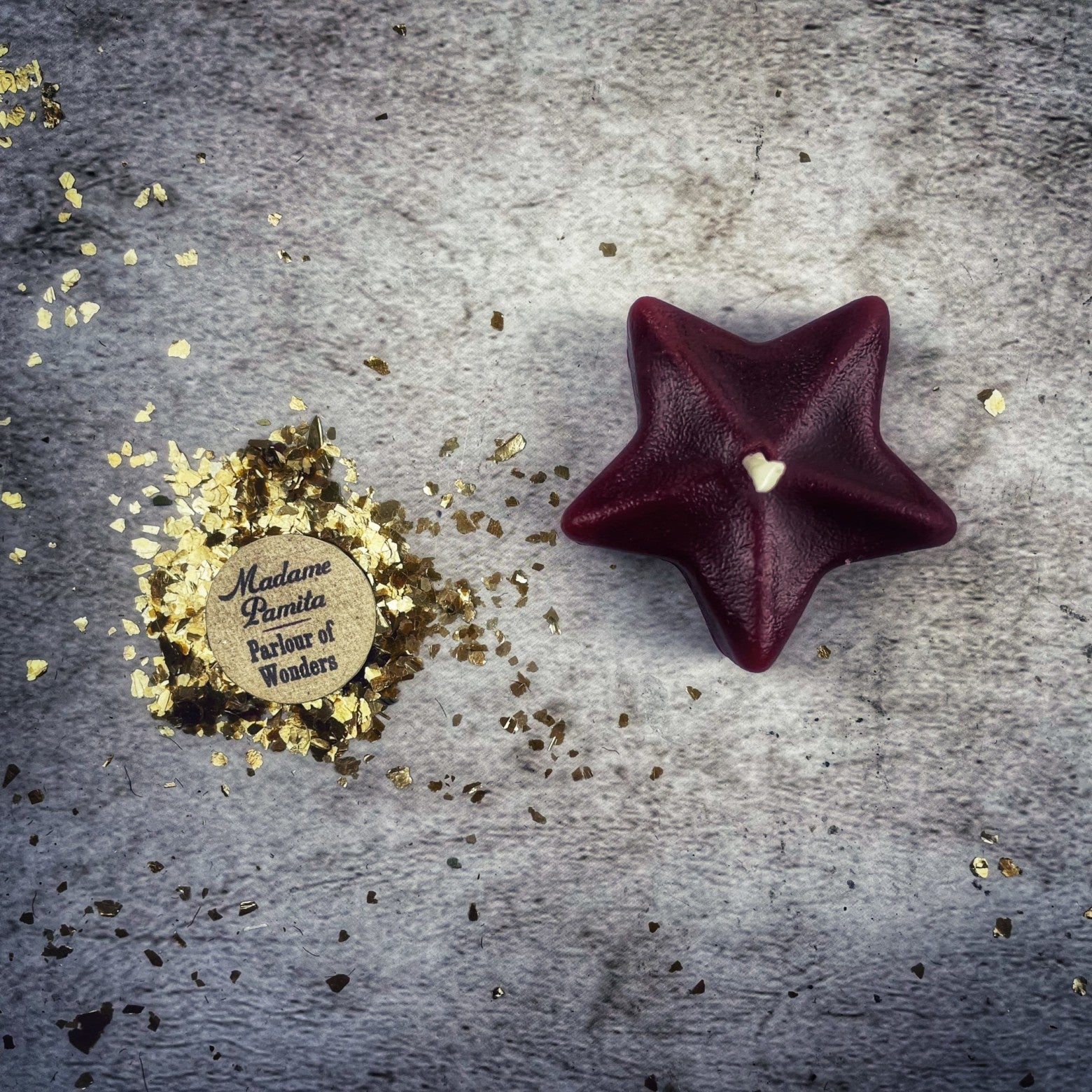 White beeswax Sister Star Spell Candle by Parlour of Wonders for protection and spiritual power magic.